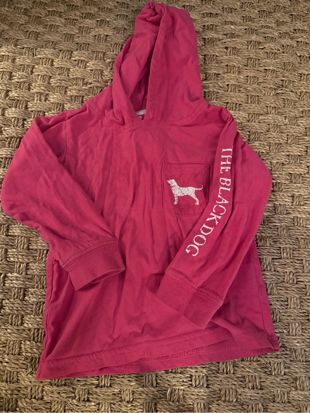 The Black Dog Girls' Raspberry Pink Hooded Long Sleeve Top